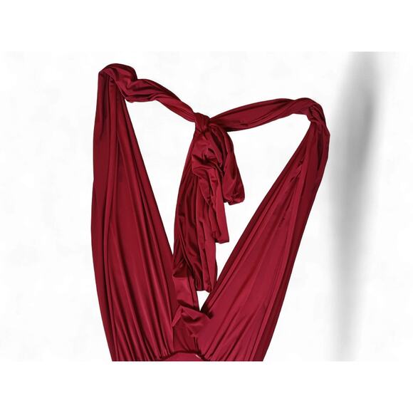 Lulus Deep V Ruched Mini Dress Red Size Small Stretchy - Picture 9 of 11